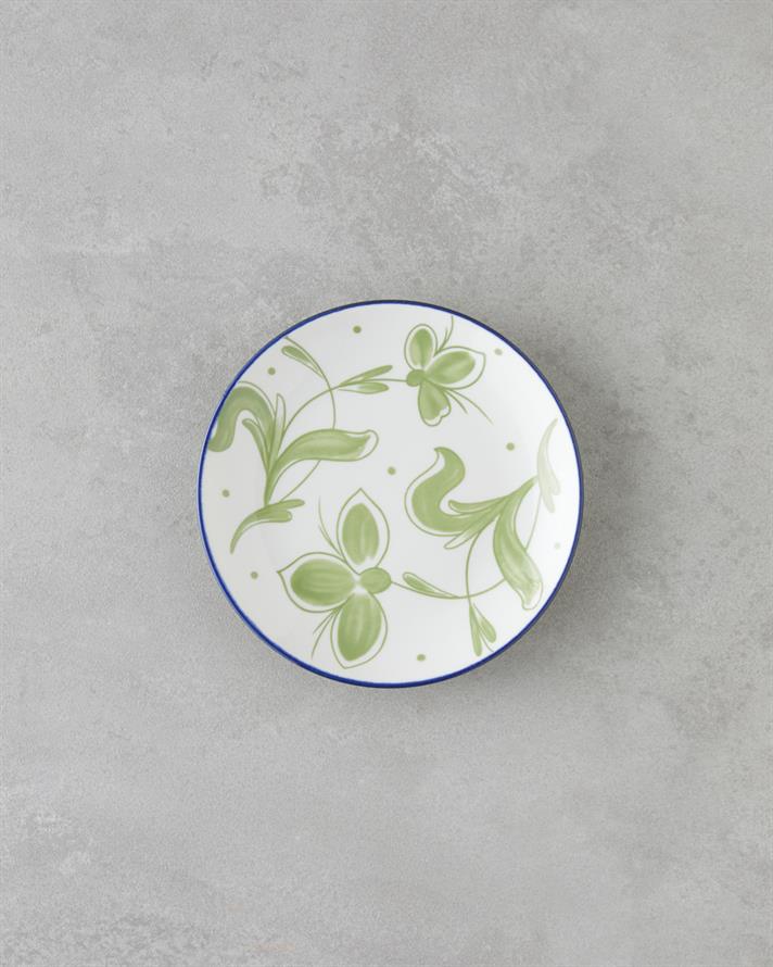 Plantopia Porselen Pasta Tabağı 15 cm Beyaz - Lacivert