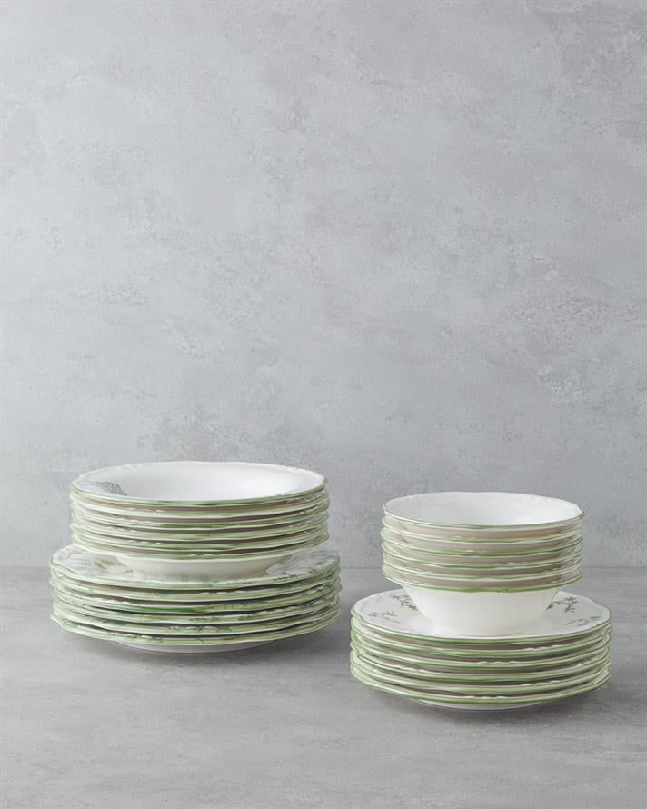 Plantopia Porselen Yemek Takımı 24 Parça 6 Kişilik Yeşil
