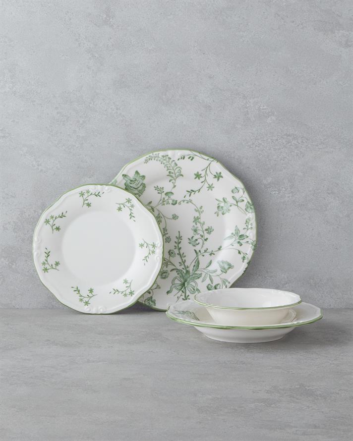 Plantopia Porselen Yemek Takımı 24 Parça 6 Kişilik Yeşil