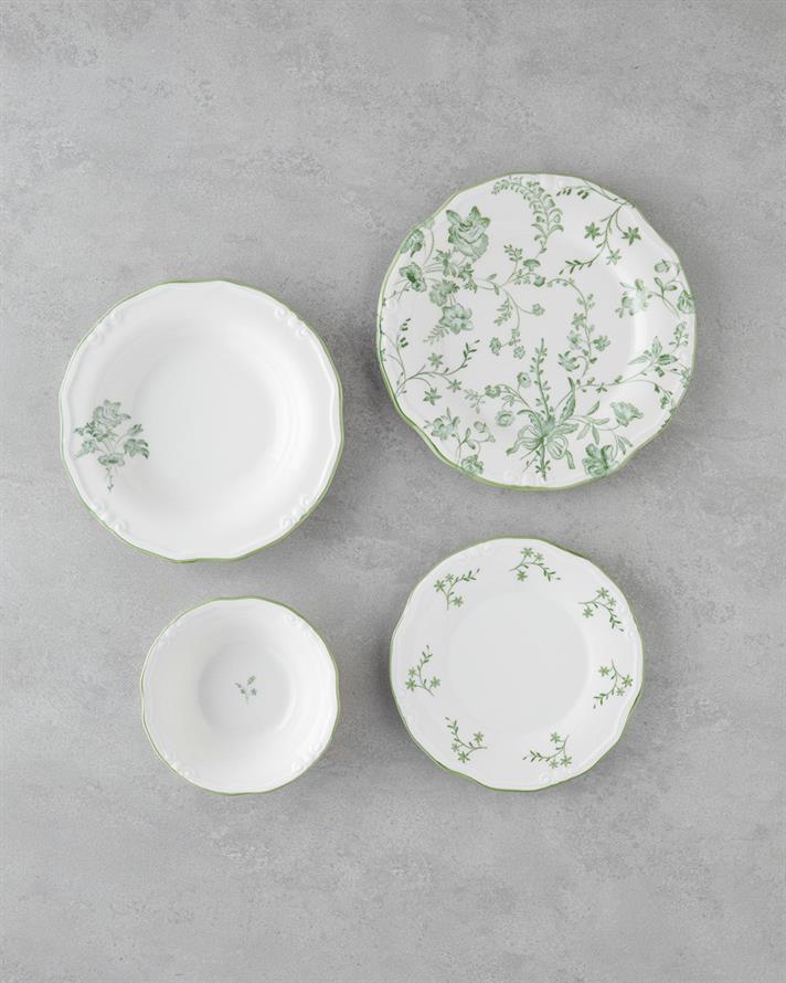 Plantopia Porselen Yemek Takımı 24 Parça 6 Kişilik Yeşil