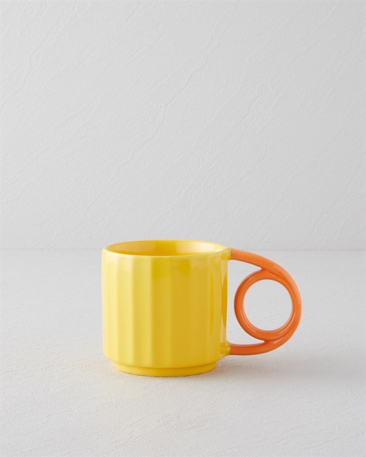 Playful Twist Seramik Kupa 350 ml Sarı-Turuncu