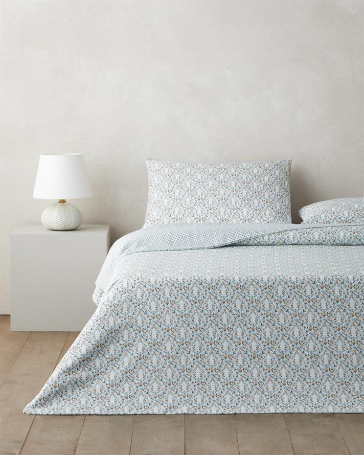 Poemy Kolay Ütülenir Çift Kişilik Nevresim Seti 200x220 cm Turuncu-Mavi