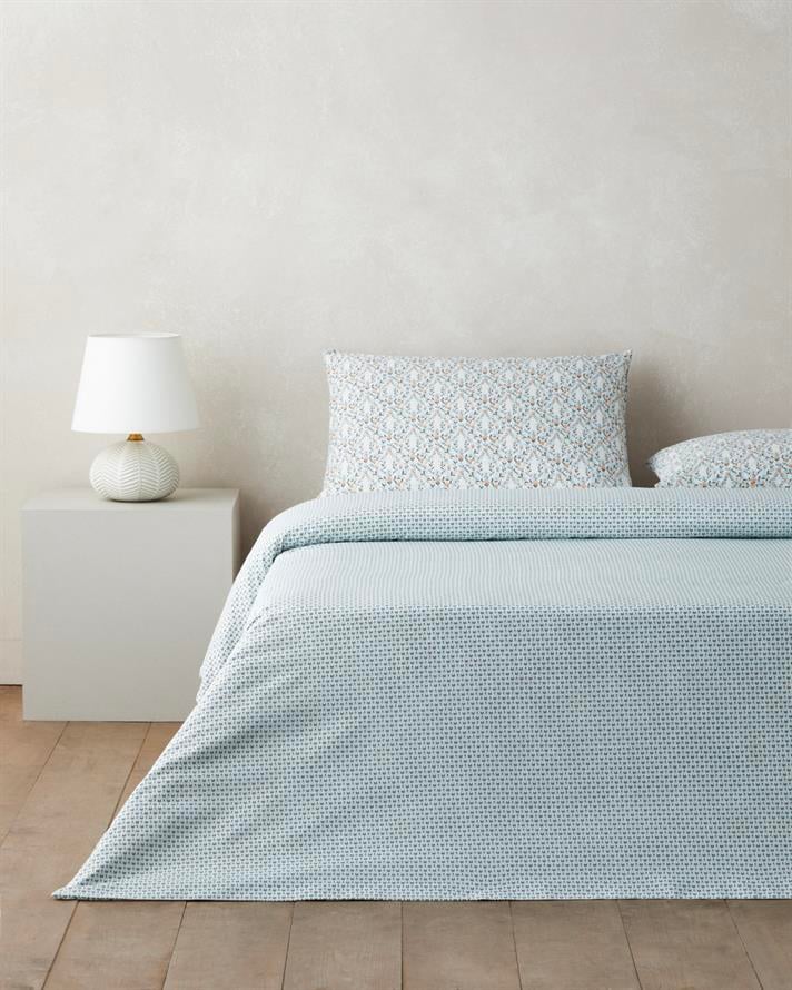 Poemy Kolay Ütülenir Çift Kişilik Nevresim Seti 200x220 cm Turuncu-Mavi