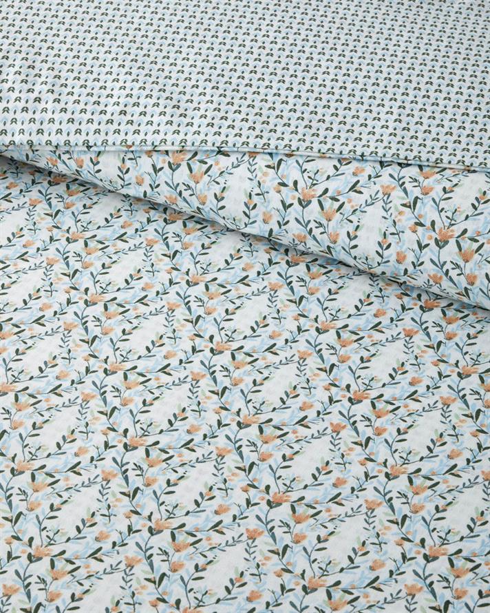 Poemy Kolay Ütülenir Çift Kişilik Nevresim Seti 200x220 cm Turuncu-Mavi