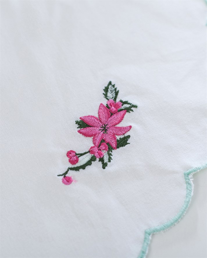 Poinsettia Nakışlı Amerikan Servis 33x48 cm Mint