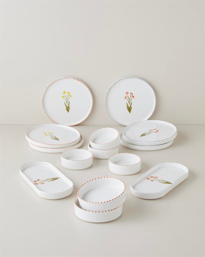 Point Seramik Kahvaltı Takımı 14 parça 6 kişilik Renkli