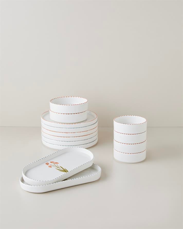 Point Seramik Kahvaltı Takımı 14 parça 6 kişilik Renkli