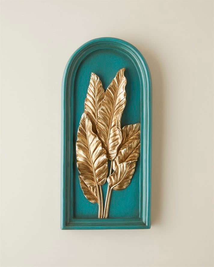 Polin Polyresin Duvar Aksesuarı 15x3x32,5 cm Yeşil-Gold