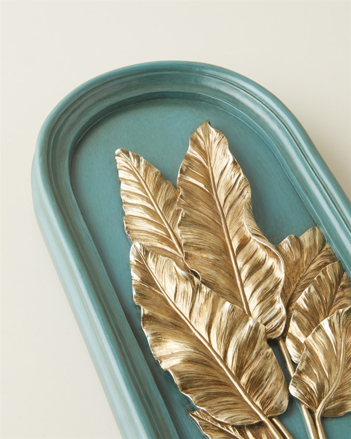 Polin Polyresin Duvar Aksesuarı 15x3x32,5 cm Yeşil-Gold