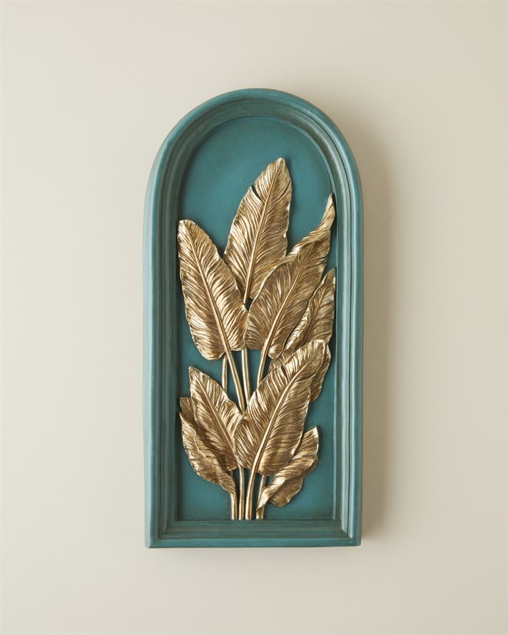 Polina Polyresin Duvar Aksesuarı 15x3x32,5 cm Yeşil-Gold