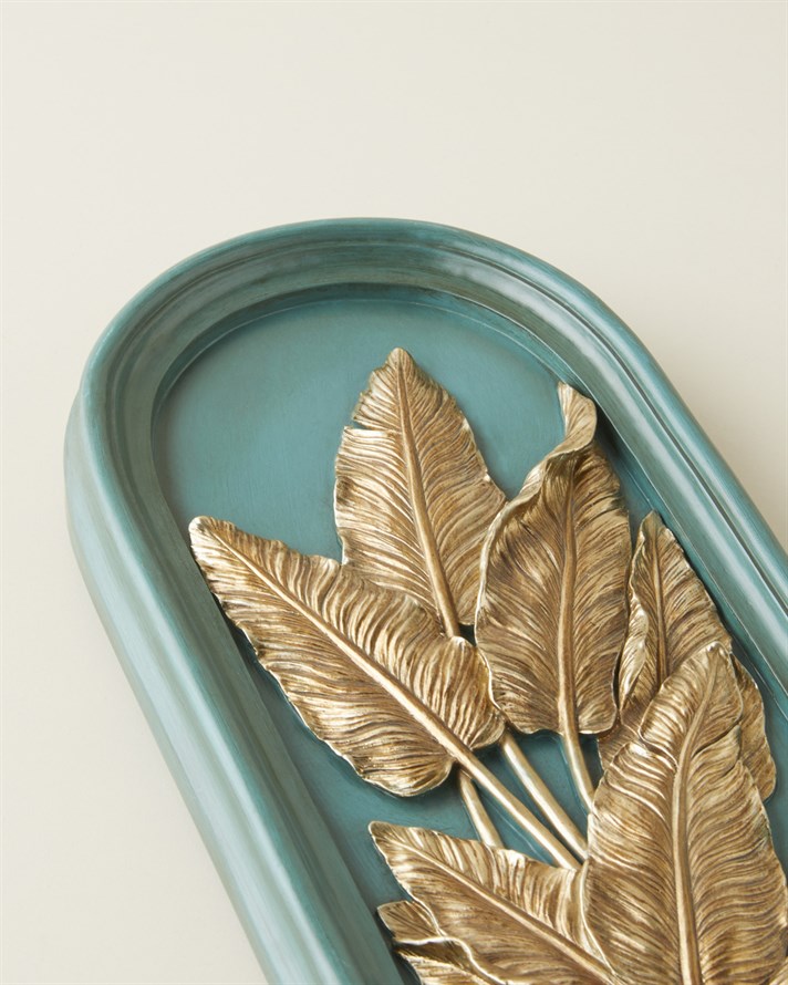 Polina Polyresin Duvar Aksesuarı 15x3x32,5 cm Yeşil-Gold