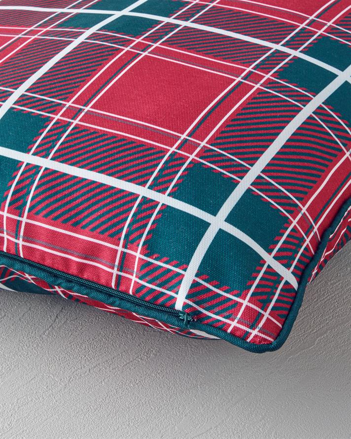 Poloski Kırlent Kılıfı 45x45 cm Kırmızı - Yeşil