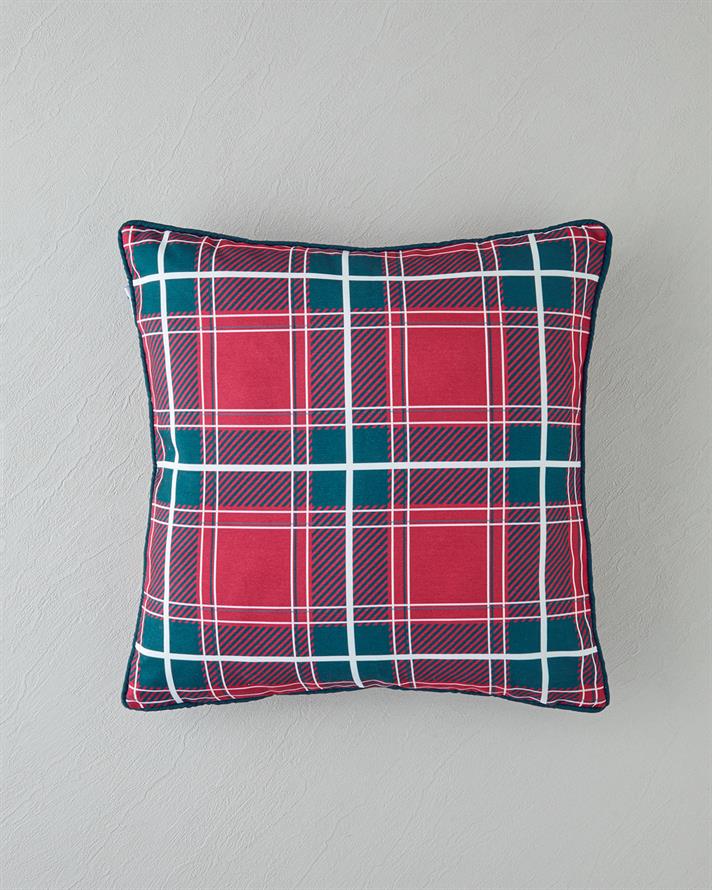 Poloski Kırlent Kılıfı 45x45 cm Kırmızı - Yeşil