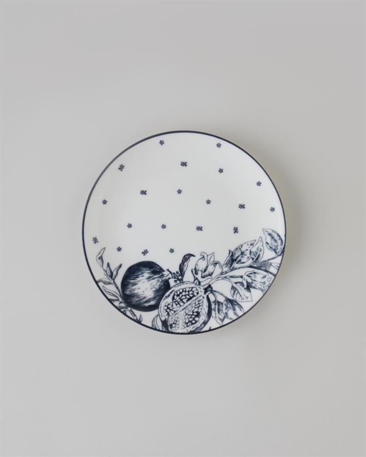 Pomara Porselen Kahvaltı ve Sunum Seti 18 Parça 6 Kişilik Lacivert-Beyaz