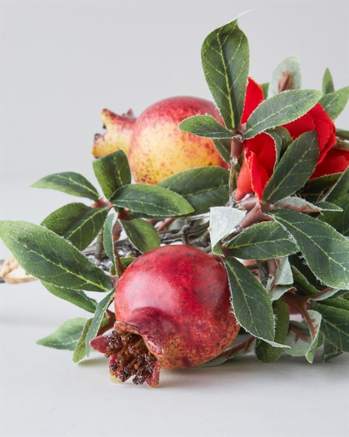 Pomegranate Branch Tek Dal Yapay Çiçek 20 cm Kırmızı