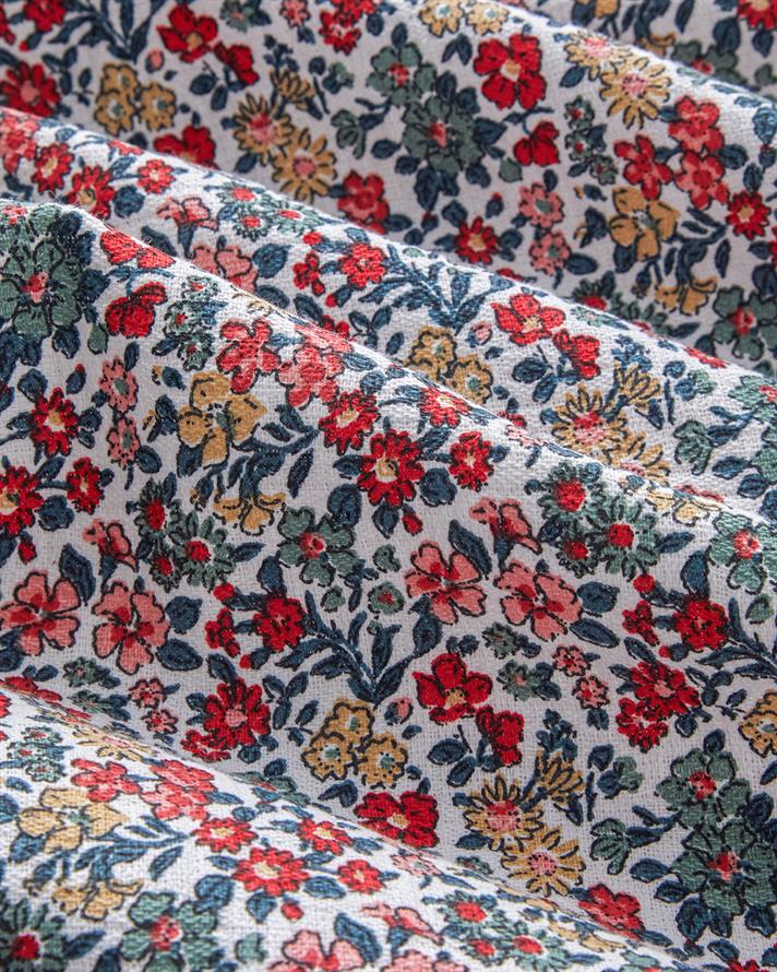 Posy Garden Baskılı Pamuklu Tek Kişilik Pike 150x220 cm Kırmızı