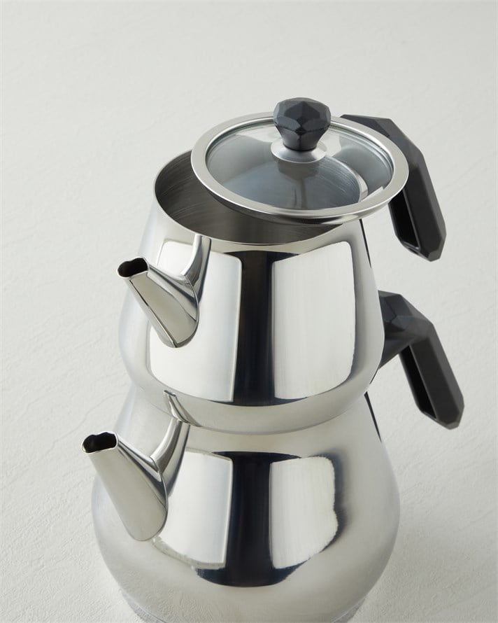 Prego Çelik Çaydanlık 1 L - 1,5 L Siyah