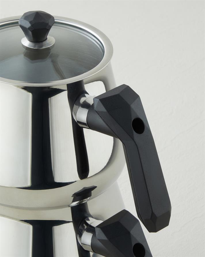 Prego Çelik Çaydanlık 1,25 L - 2,10 L Siyah