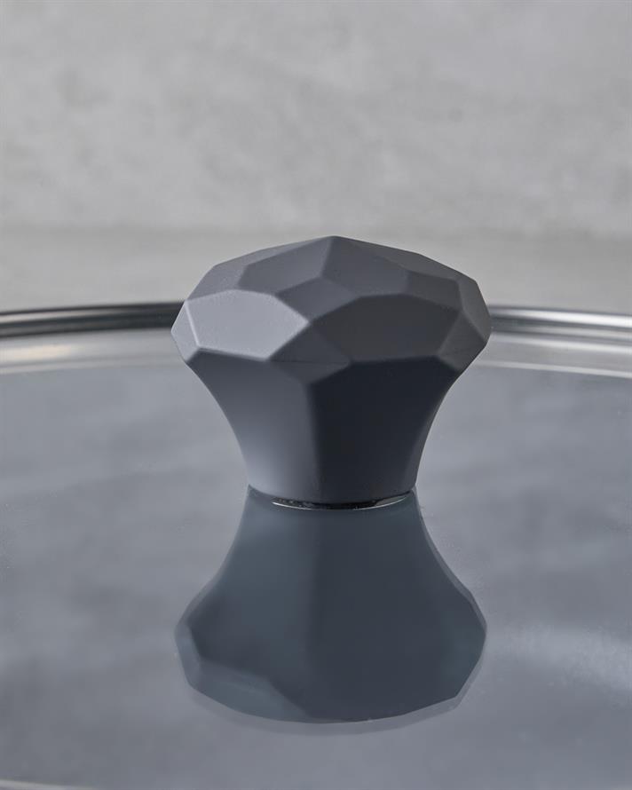 Prego CeraWell Seramik Kapaklı Sahan 20 cm Gri