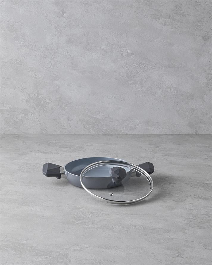 Prego CeraWell Seramik Kapaklı Sahan 20 cm Gri