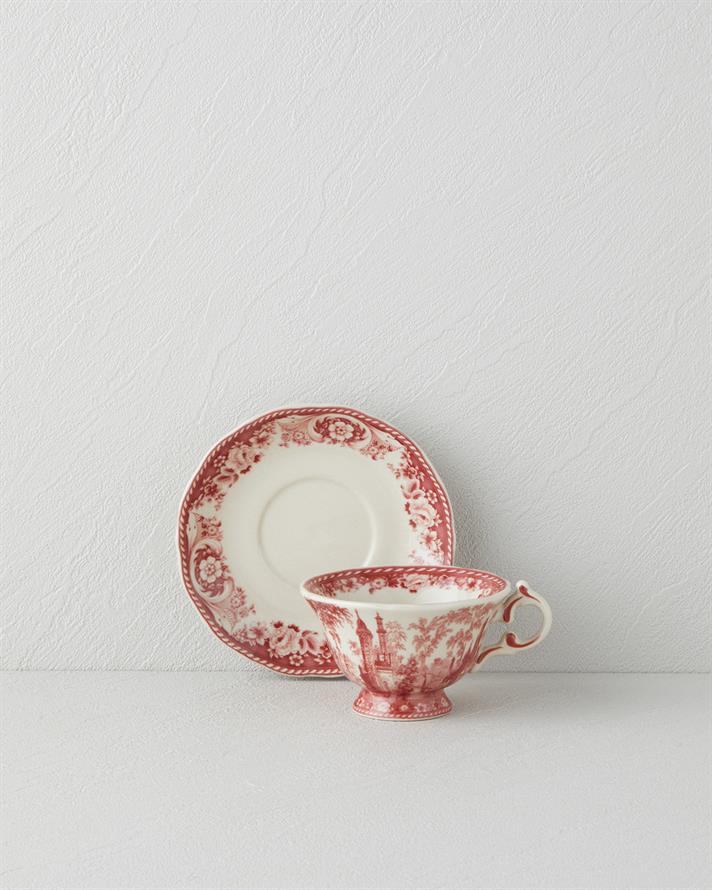 Preston Stoneware 2 Parça 1 Kişilik Kahve Fincan Takımı 100 ml Bordo