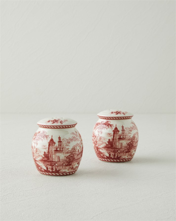 Preston Stoneware 2li Tuzluk - Biberlik 13,5x7x7 cm Bordo