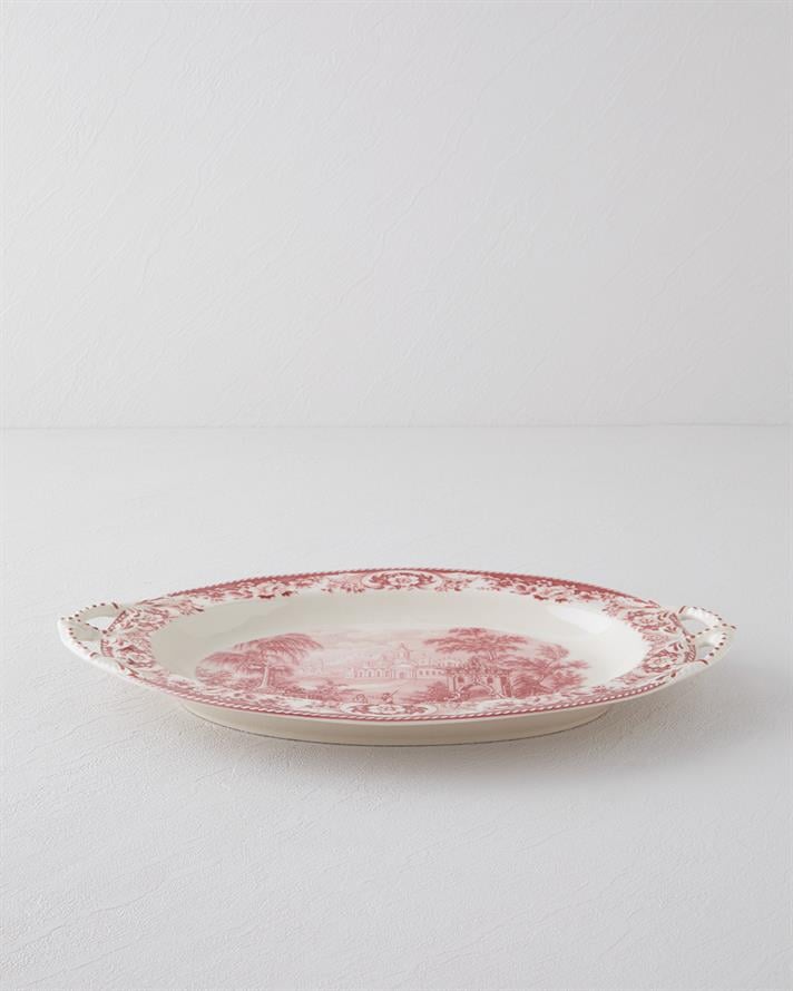 Preston Stoneware Kayık Tabak Bordo