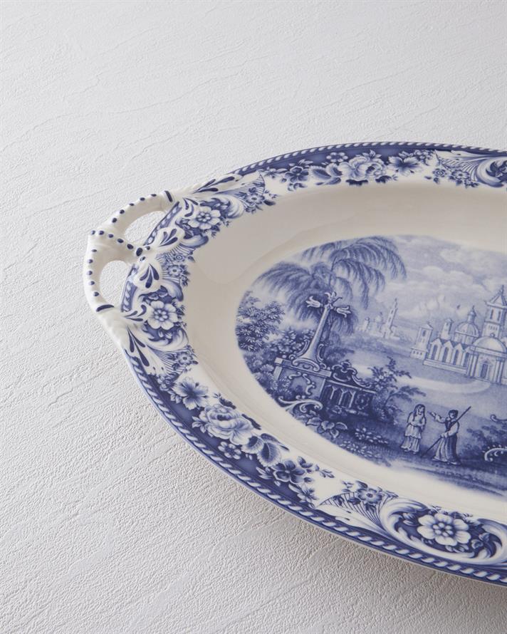 Preston Stoneware Kayık Tabak 36 cm Lacivert