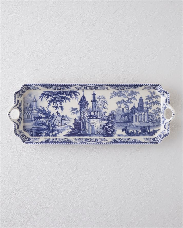 Preston Stoneware Kayık Tabak 38 cm Lacivert