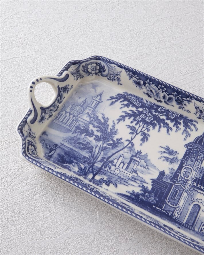 Preston Stoneware Kayık Tabak 38 cm Lacivert