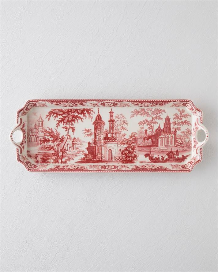 Preston Stoneware Kayık Tabak Bordo