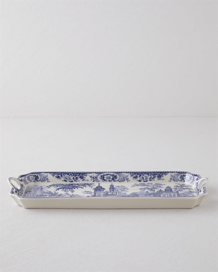 Preston Stoneware Kayık Tabak Lacivert