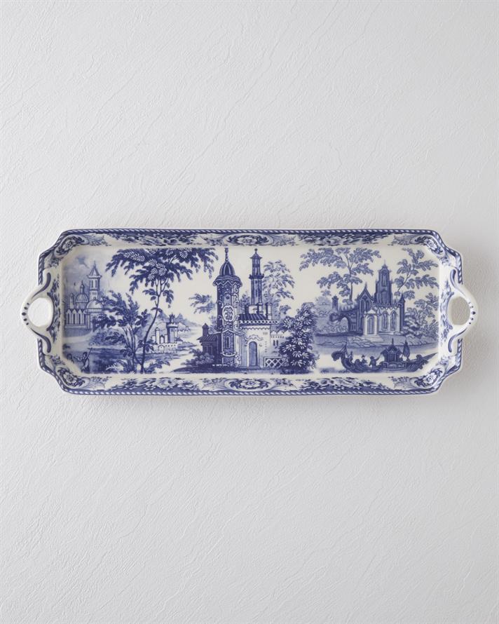 Preston Stoneware Kayık Tabak Lacivert