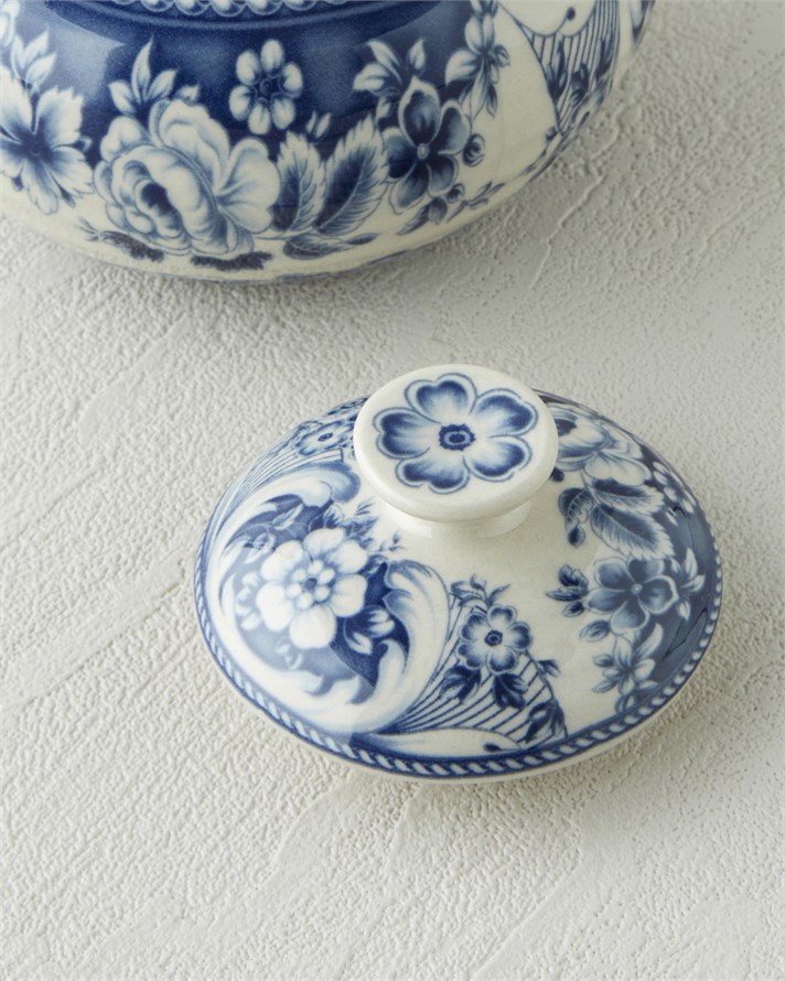 Preston Stoneware Şekerlik 10,5x10,5x8,5 cm Lacivert