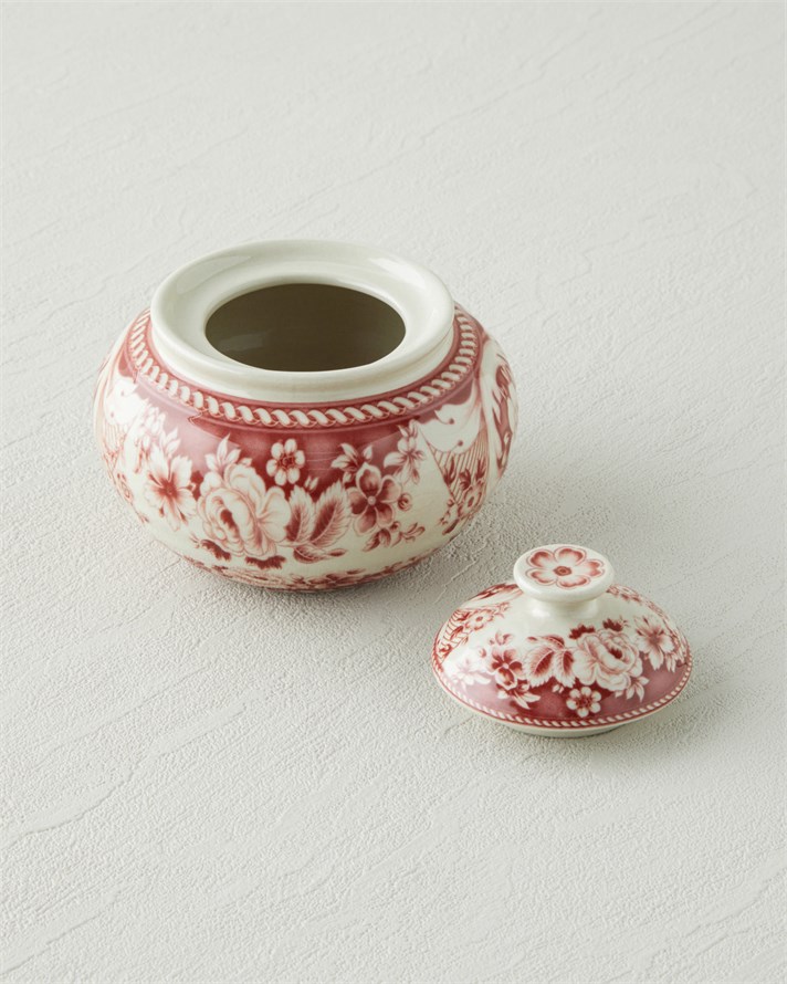 Preston Stoneware Şekerlik 10,5x10,5x8,5 cm Bordo