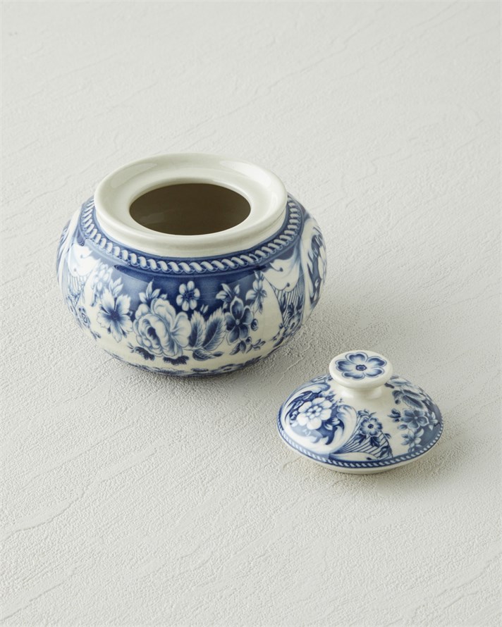 Preston Stoneware Şekerlik 10,5x10,5x8,5 cm Lacivert