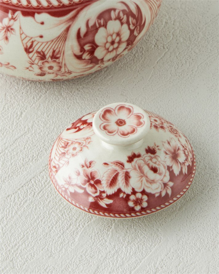 Preston Stoneware Şekerlik 10,5x10,5x8,5 cm Bordo