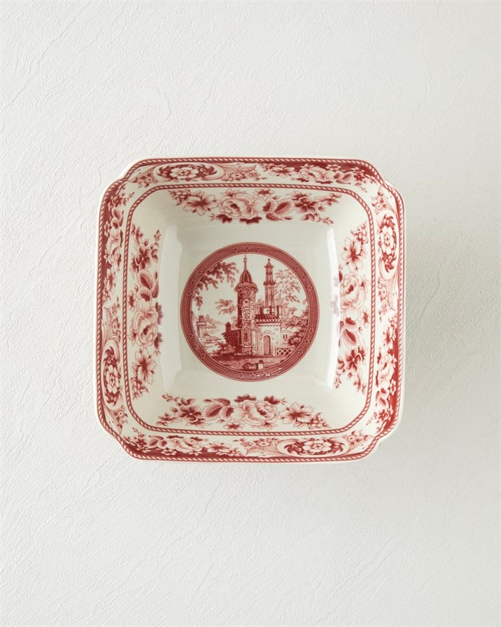Preston Stoneware Sunumluk 21,5x20,5x10 cm Bordo