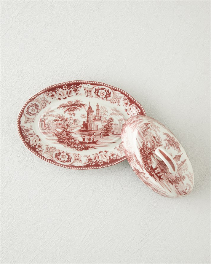 Preston Stoneware Sunumluk 23,5x16x10 cm Bordo