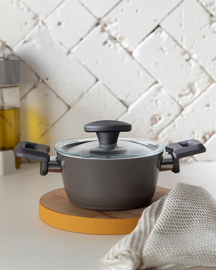 Pretty Premium Mini Tencere14 cm Gri