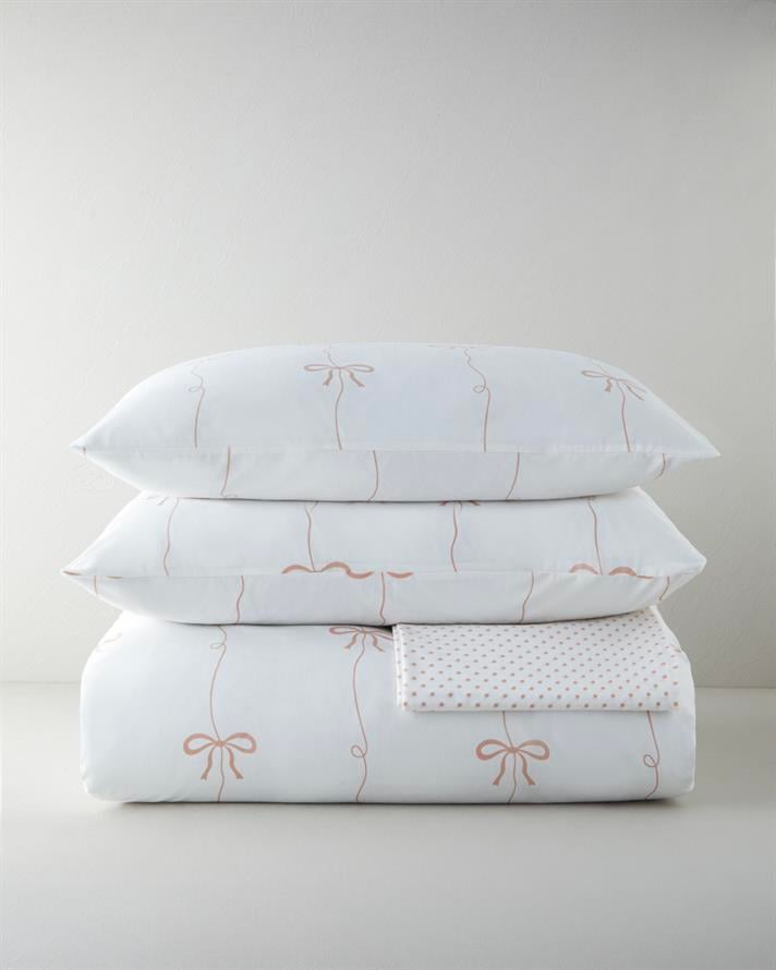 Pretty Charm Kolay Ütülenir Çarşaflı Çift Kişilik Nevresim Takımı 200x220 cm Pudra