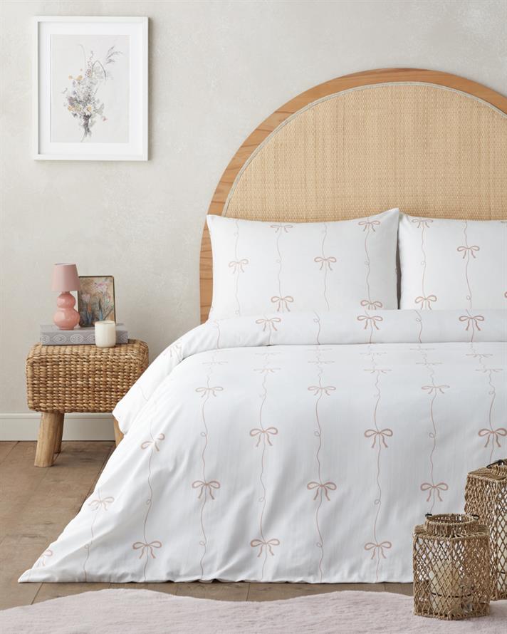 Pretty Charm Kolay Ütülenir Çarşaflı Çift Kişilik Nevresim Takımı 200x220 cm Pudra