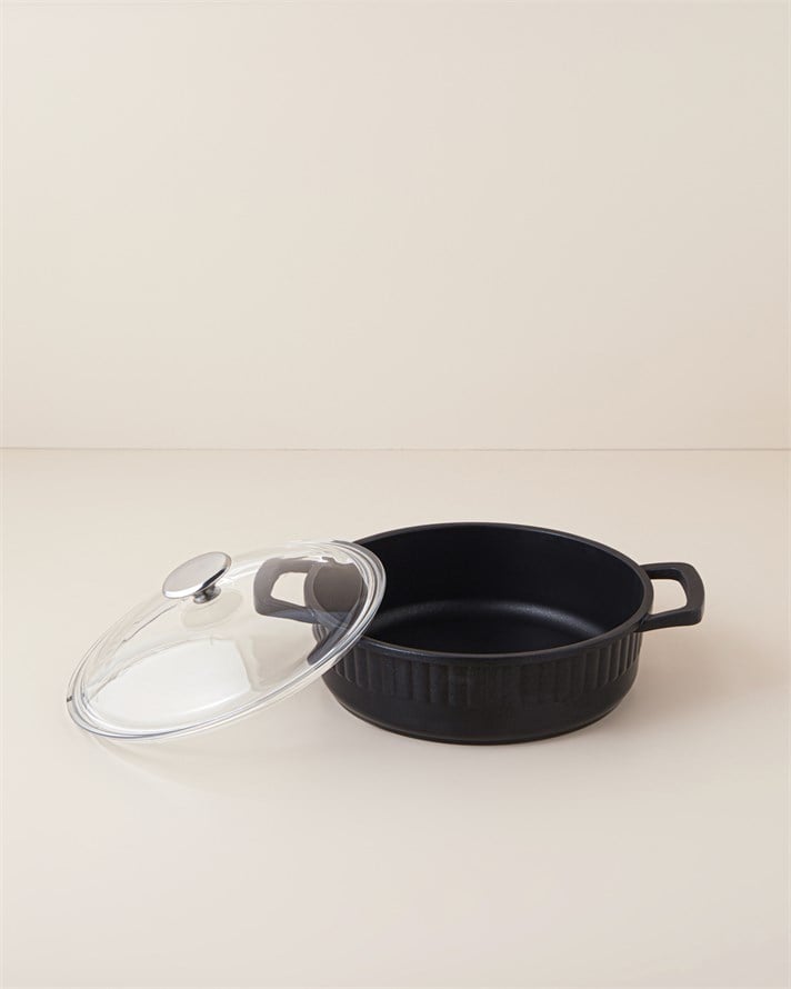Prime Classic Premium Döküm 3 Parça Tencere-Tava Seti 26-26 cm Siyah