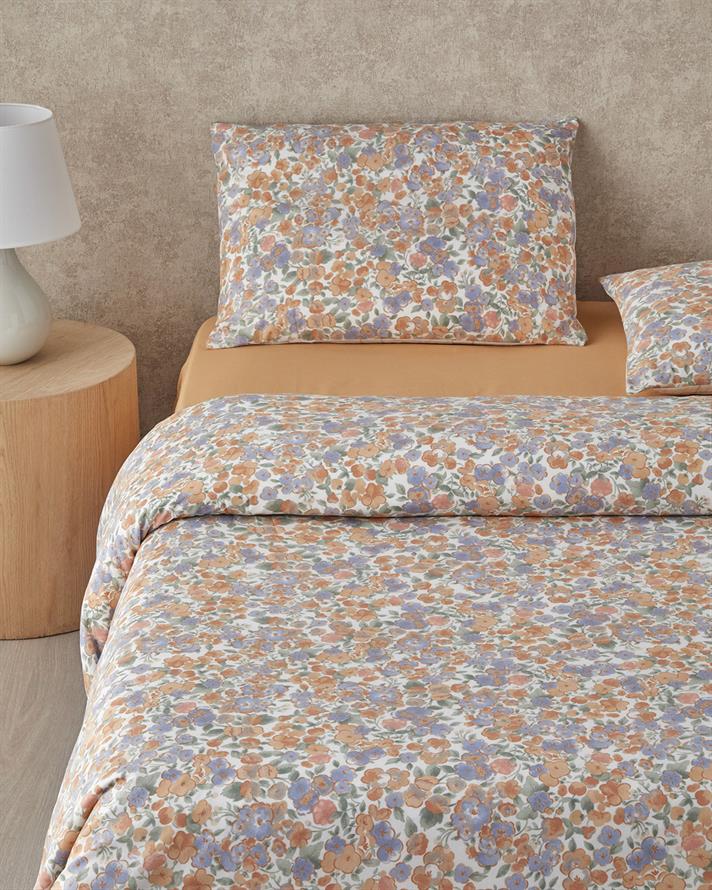 Promise Of Spring Kolay Ütülenir Çift Kişilik Çarşaflı Nevresim Takımı 200x220 cm Turuncu