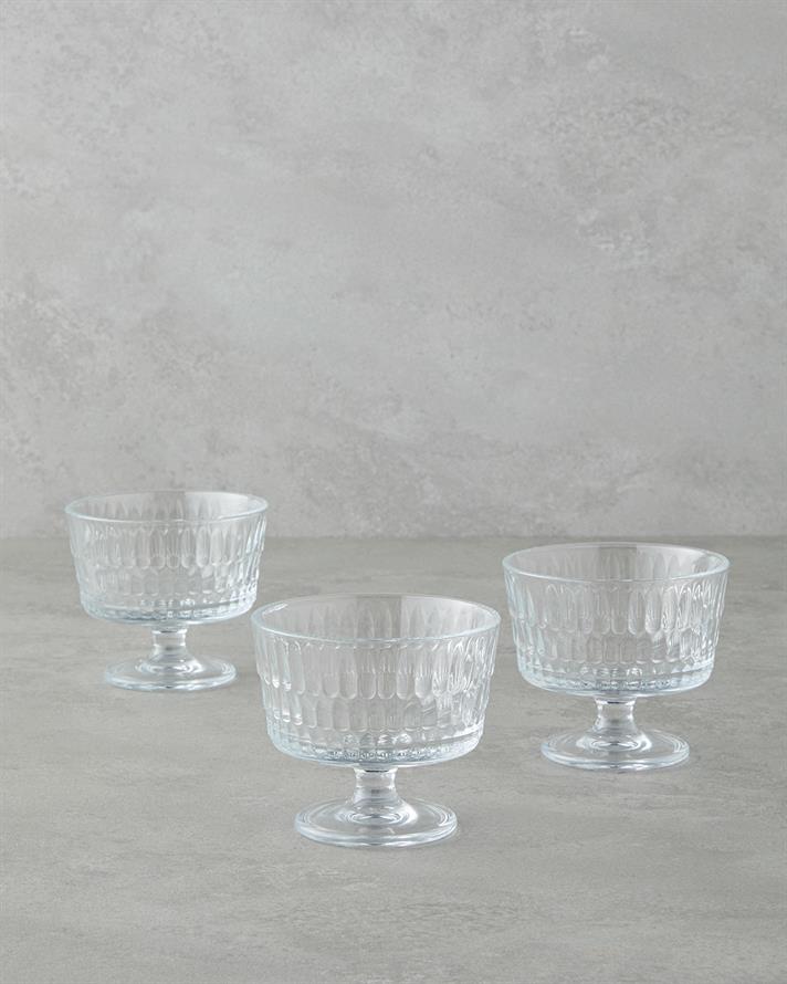 Pure Cam 3lü Cup - Dondurma Kasesi 250 ml Şeffaf