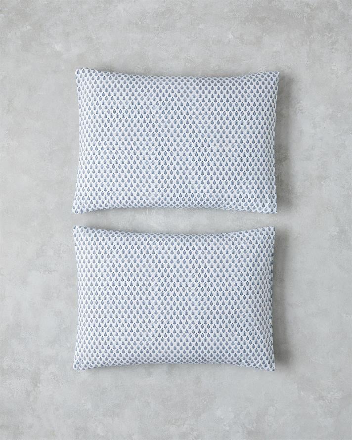 Pure Leaves Kolay Ütülenir 2li Yastık Kılıfı 50x70 cm Mavi