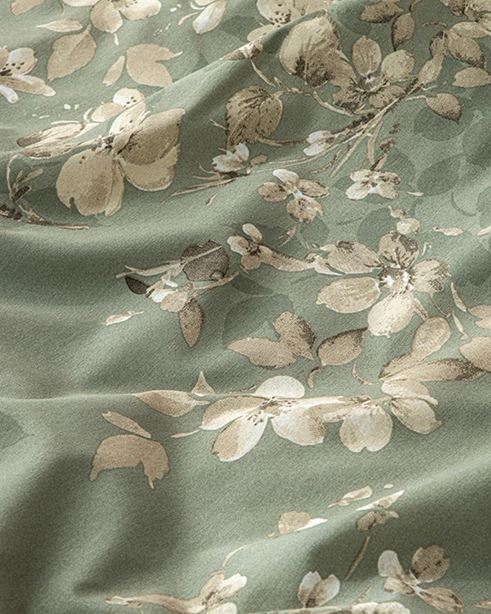 Pure Magnolia Kolay Ütülenir Çift Kişilik Çarşaflı Nevresim Takımı Yeşil