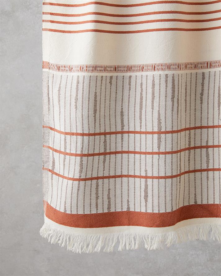 Pure Natural Pamuklu Peştamal 90x150 cm Açık Bej-Kiremit