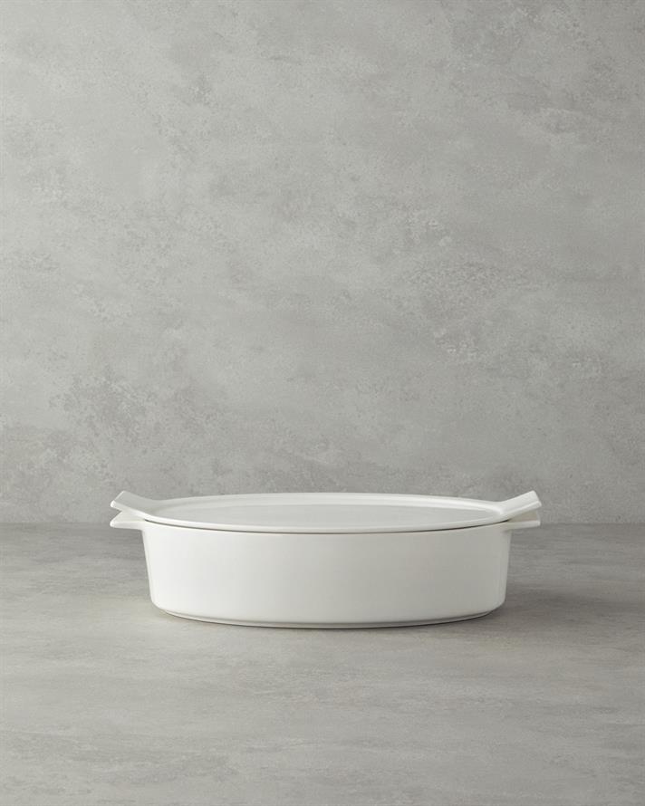 Pure New Bone Oval Fırın Tenceresi Beyaz