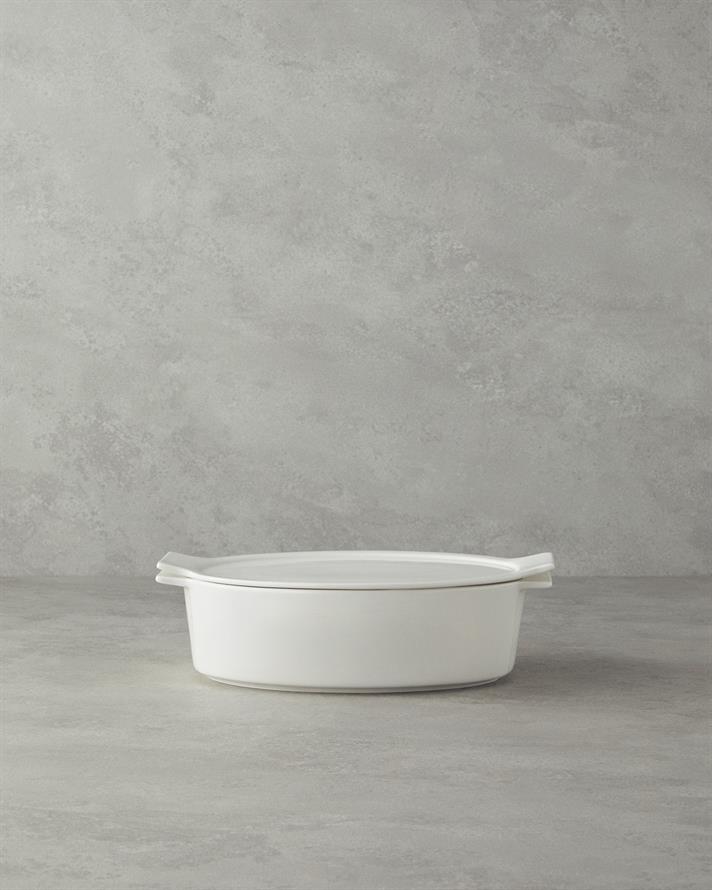 Pure New Bone Oval Fırın Tenceresi Beyaz